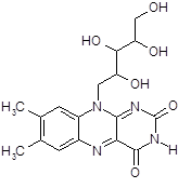 Chemical structure of riboflavin.