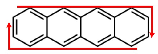 Cyclic conjugated molecule tetracene.