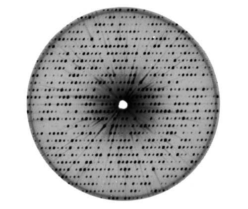 A scattering pattern from myoglobin.