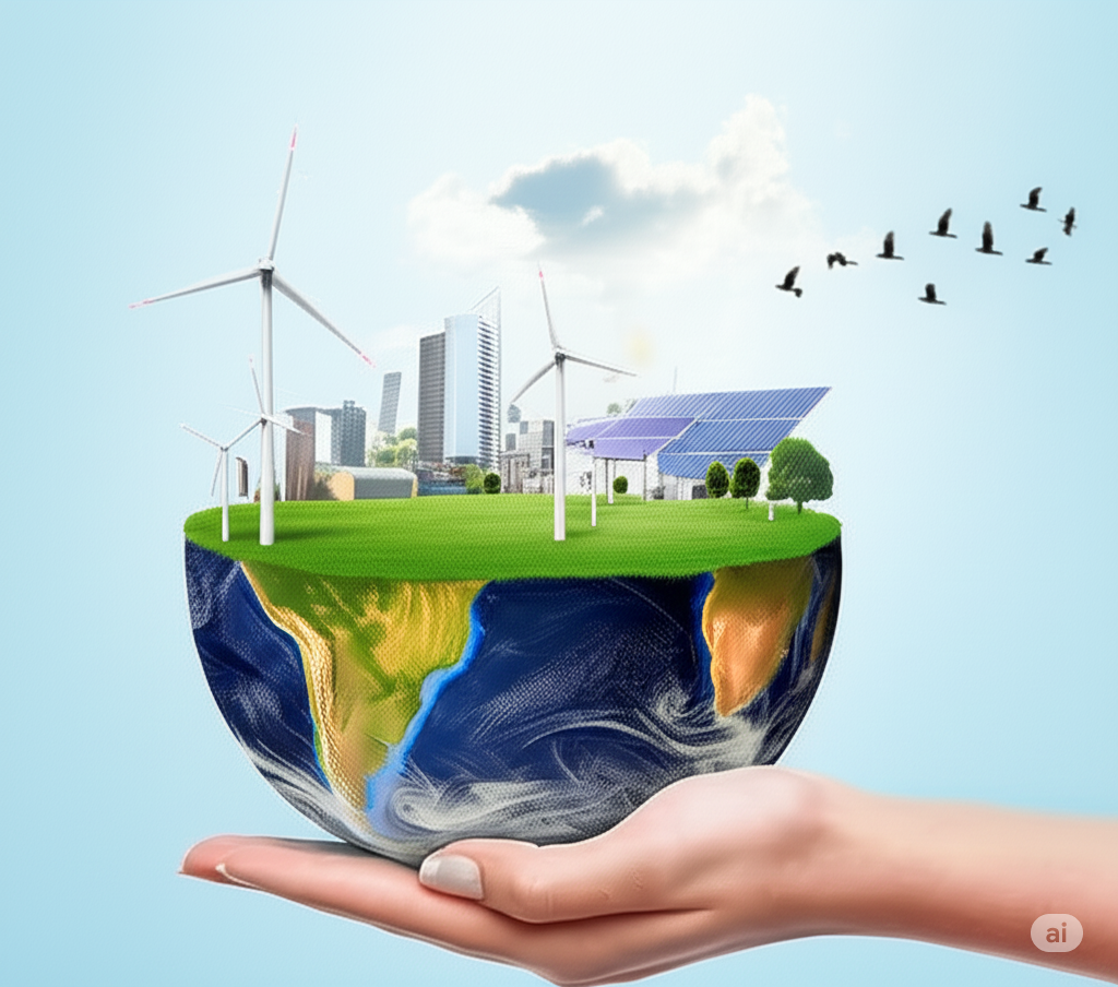 AI created image of a sustainable world